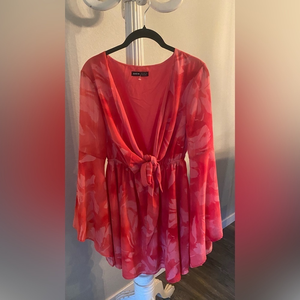 Hot Pink Front Knot Dress | NWOT | Size Medium | US 6 - Picture 6 of 7